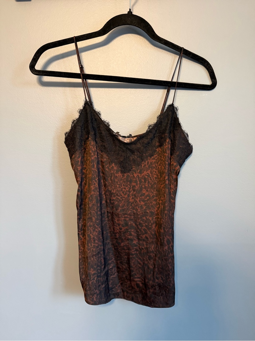 Dynamite Brown & Black Lace-Trim Leopard Cami